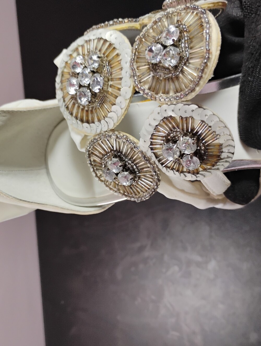 Vintage Y2K Bakers White Gerri Beaded Platform Heels 7.5 – As‑Is - Picture 17 of 17